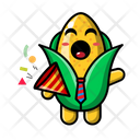 Cute Corn Happy With Confetti Corn Food Icon