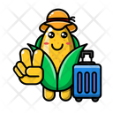 Cute corn on vacation  Icon