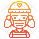 Cute Girl Wear Mask  Icon