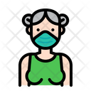 Cute Girl Wear Medical Mask  Icon
