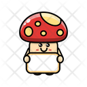 Cute mushroom holding blank board Icon