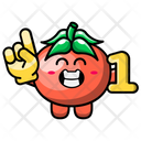 Cute Tomato Being Number One Icon