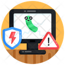 Cyber Virus Cyber Worm Worm Attack Icon