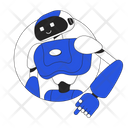 Dancing humanoid robot with smile  Icon