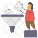Data Filtering Data Extraction Business Funnel Icon