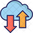 Cloud Arrows Uploading Downloading Icon