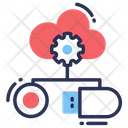 Data Storage Cloud Gear Icon