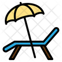 Deck Chair Beach Sunbath Umbrella Summer Vacation Icon