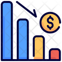 Decrease Analytics Currency Icon