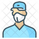 Delivery Man Wear Mask Icon