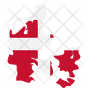 Denmark Flag Map Icon