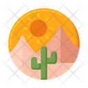 Desert Mountain Landscape Icon