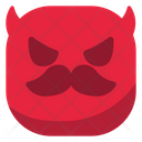 Devil Face And Mustache Icon