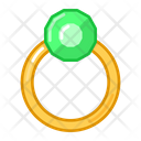 Green Stone Ring Valentine Love Icon