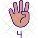 Digit Four Sign In Asl  Icon