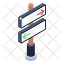 Road Board Directional Sign Directions Icon