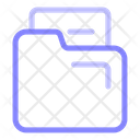 Document in folder Icon - Download in Line Style