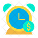 Dollar Alarm Time Is Money Clock Icon