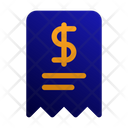 Dollar Bill Payment Invoice Icon