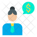 Dollar Woman Conversation Woman Businesswoman Icon