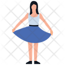 Dress Selection Girl Standing Shopping Girl Icon