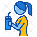 Drinking Water Woman Activity Lifestyle Thirsty Glass Icon