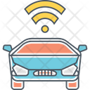 Driverless Car Driverless Car Wifi Card Icon