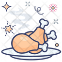 Drumsticks Baked Chicken Leg Piece Icon