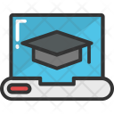 Laptop Pc Mortarboard Icon