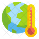 Earth Warming Warming Thermometer Icon