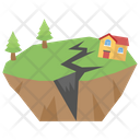Earthquake Natural Disaster Broken Home Icon