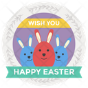 Easter Day Sticker Happy Easter Badge Easter Emblem Icon