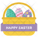Easter Basket Easter Egg Basket Easter Bucket Icon