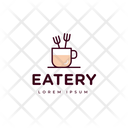 Cafeteria Logo Hot Coffee Cafe Logomark Icon
