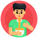 Eating Pasta Eating Noodles Eating Meal Icon