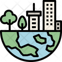 Eco City City Earth Icon