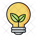 Eco light bulb with leaves Icon