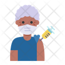 Elder Man Vaccination Icon