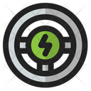 Electric Car Steering Wheel Icon