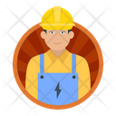 Worker Electric Man Icon