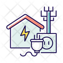Electricity Connection House Icon