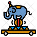 Elephant Show Platform Car Icon