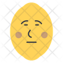 Emotionless Lemon Face Icon