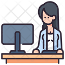 Women Working Freelancer Workplace Icon