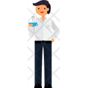 Employee Holding Coffee Cup  Icon