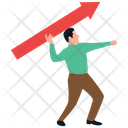 Employee Target Customer Target Man Holding Arrow Icon