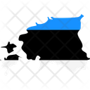 Estonia  flag map Icon