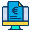 Monitor Euro Document Finance Document Icon
