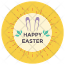Event Badge Design Happy Easter Badge Easter Emblem Icon