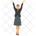 Excited Woman Successful Icon